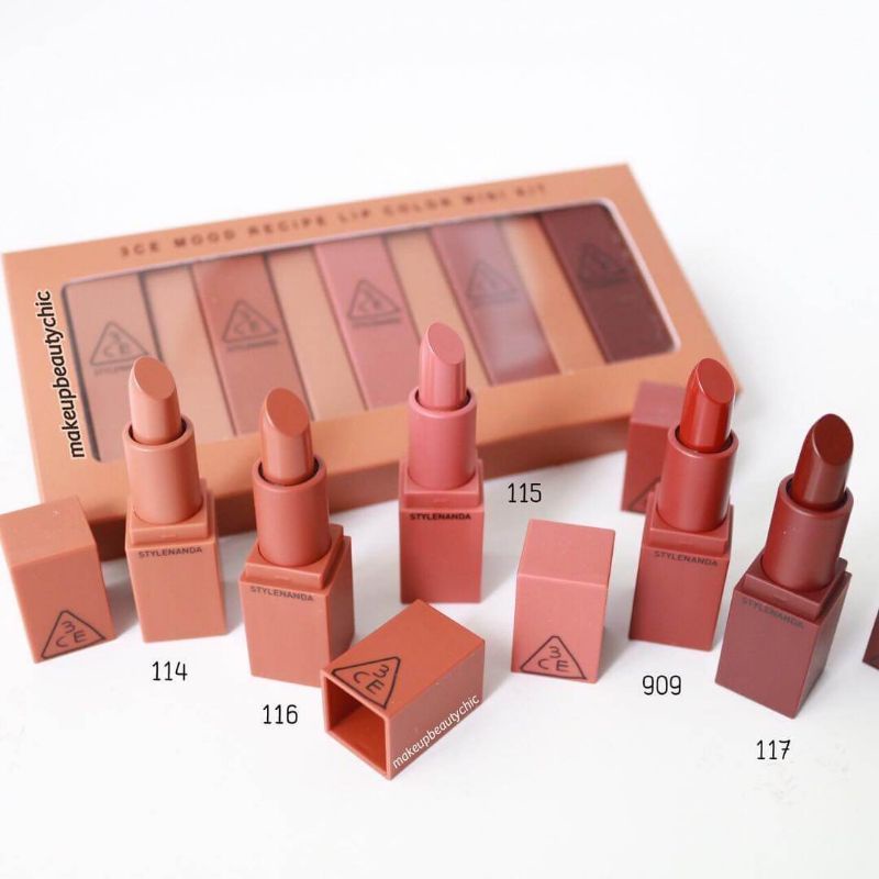 Set son mini 3CE Mood Recipe Lip Color Minikit