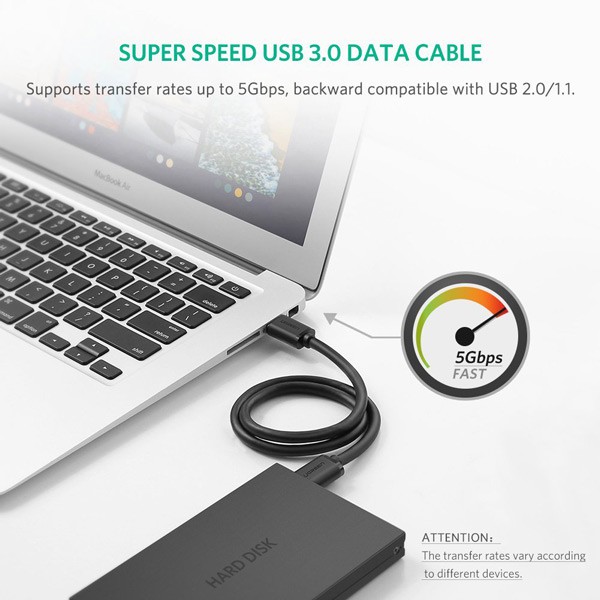 CÁP USB 3.0 HAI ĐẦU ĐỰC DÀI 2M CHÍNH HÃNG UGREEN 10371 CAO CẤP