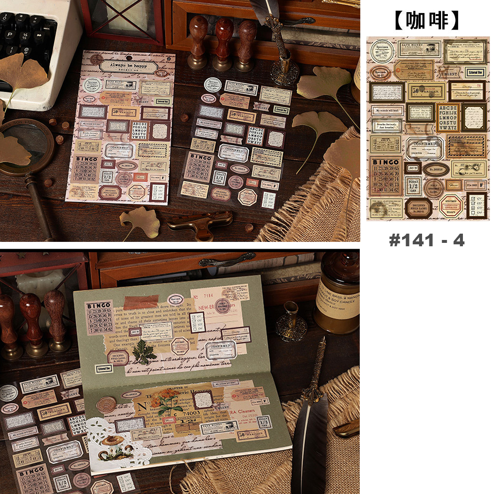 Sticker vintage chủ đề tem nhãn cổ điển Infeel.Me trang trí scrapbook, sổ tay planner, làm thiệp,...