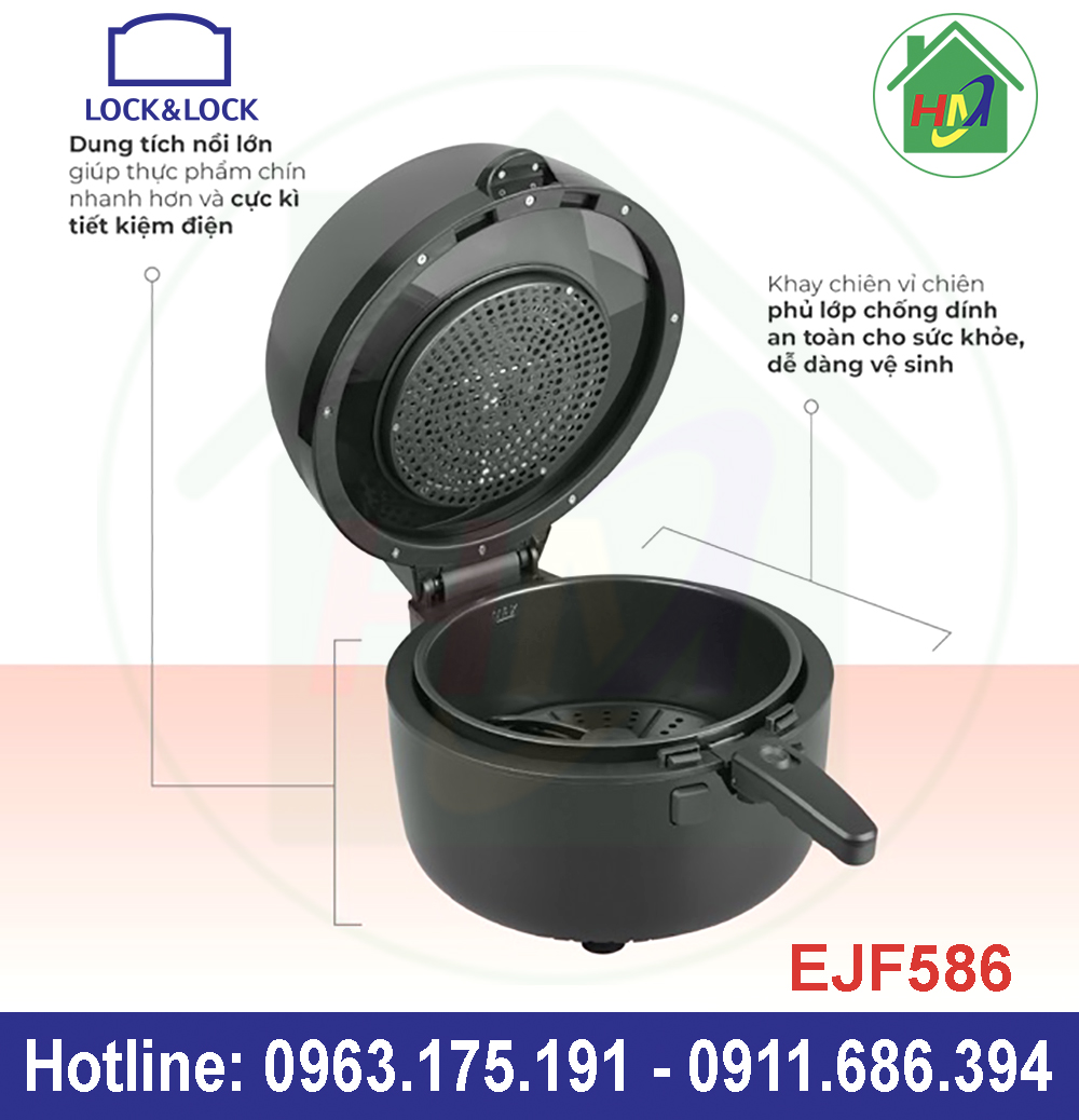 Nồi Chiên Không Dầu Lock & Lock 6.5L EJF586