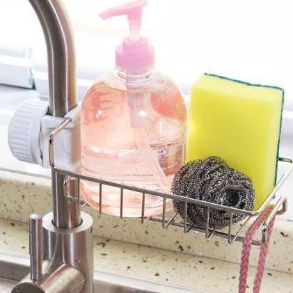 Khay inox gắn vòi rửa chén