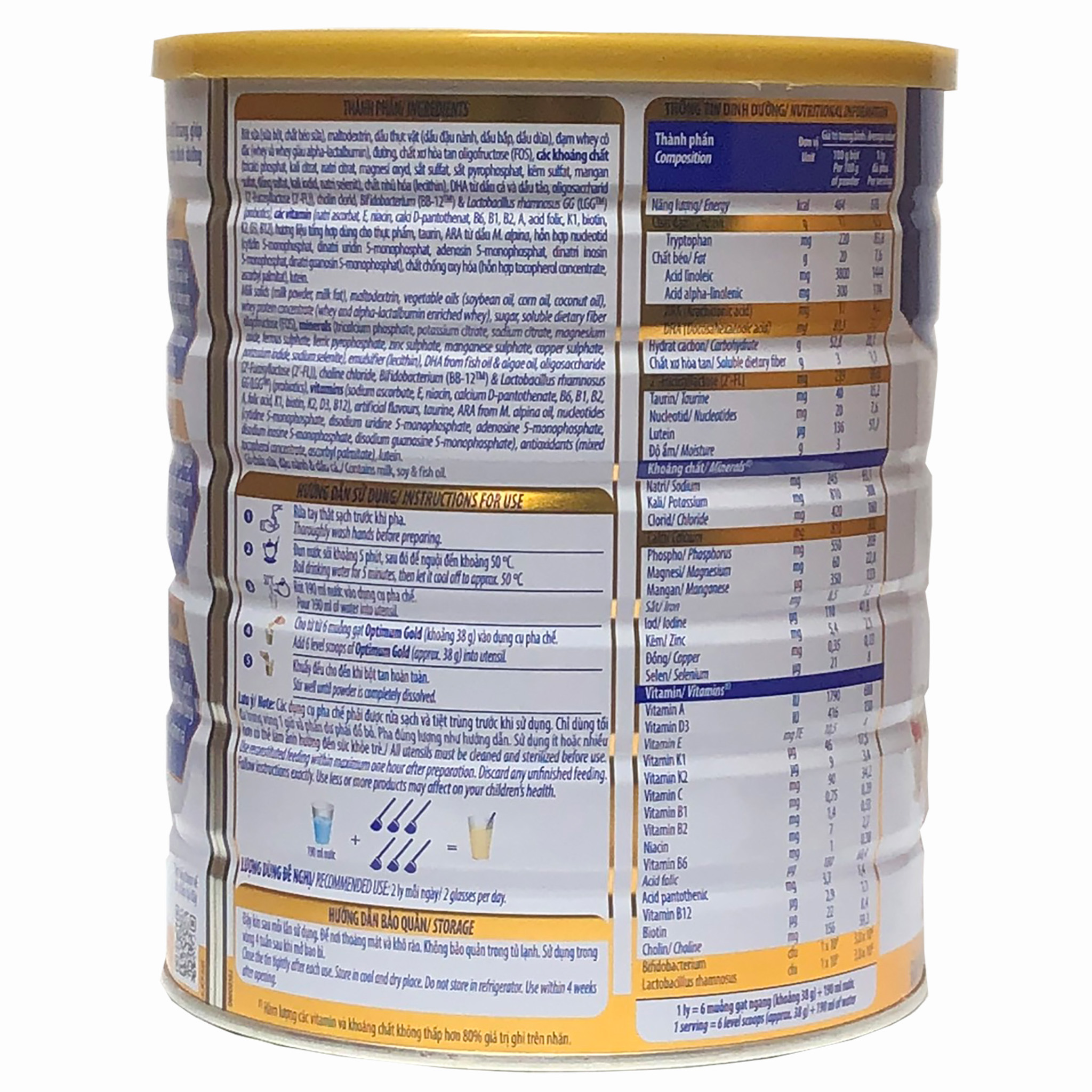 SỮA BỘT OPTIMUM GOLD OPTIMIX SỐ 3/4 1,45kg - huelanofficial