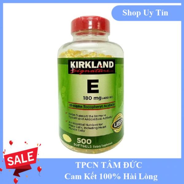 Vitamin E Kirkland 500 Viên - Viên Uống Trắng Da - CHÍNH HÃNG- Vitamin E 400 Hỗ Trợ Làm Đẹp Da