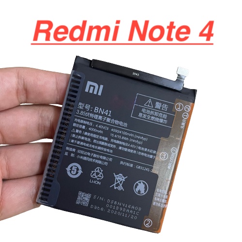 Battery authentic Xiaomi Redmi Note 4 code bn41 capacity 4100mAh battery replacement parts
