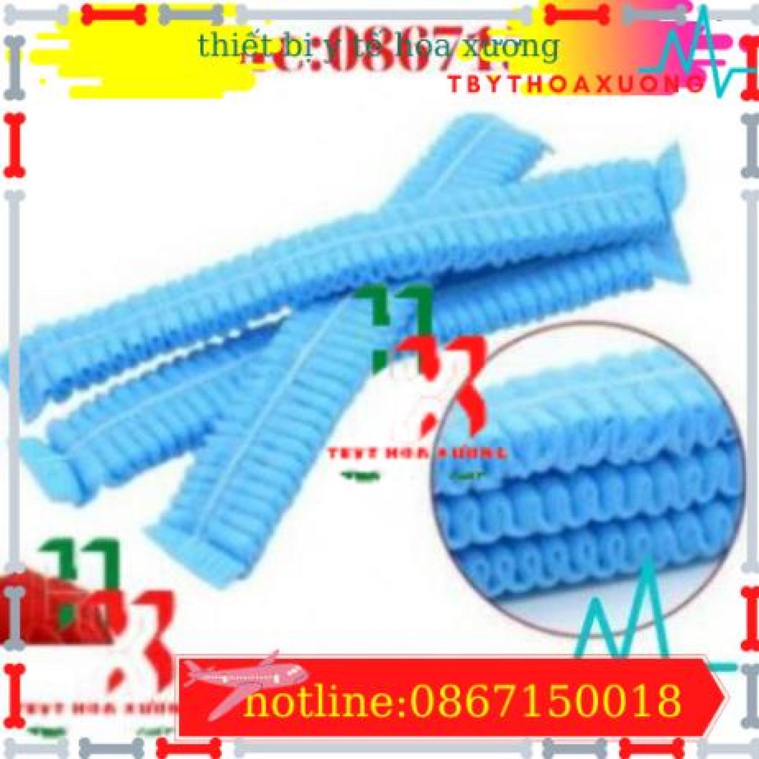 Mũ Giấy Y Tế Trùm Tóc Dùng 1 Lần Bịch 100 Chiếc