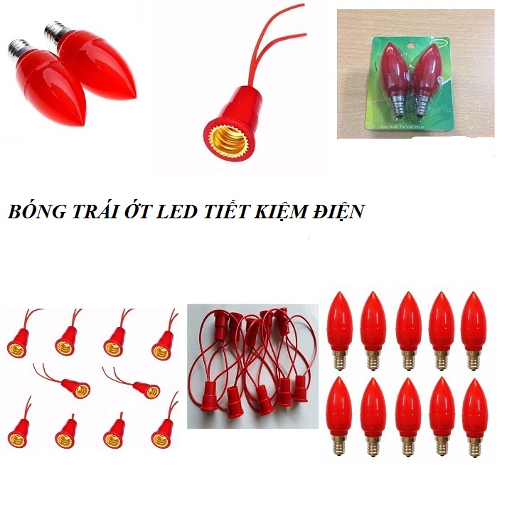 [HCM]COMBO 2 BÓNG TRÁI ỚT LED E12ĐUÔI ĐÈN E12 DÙNG ĐÈN THỜ