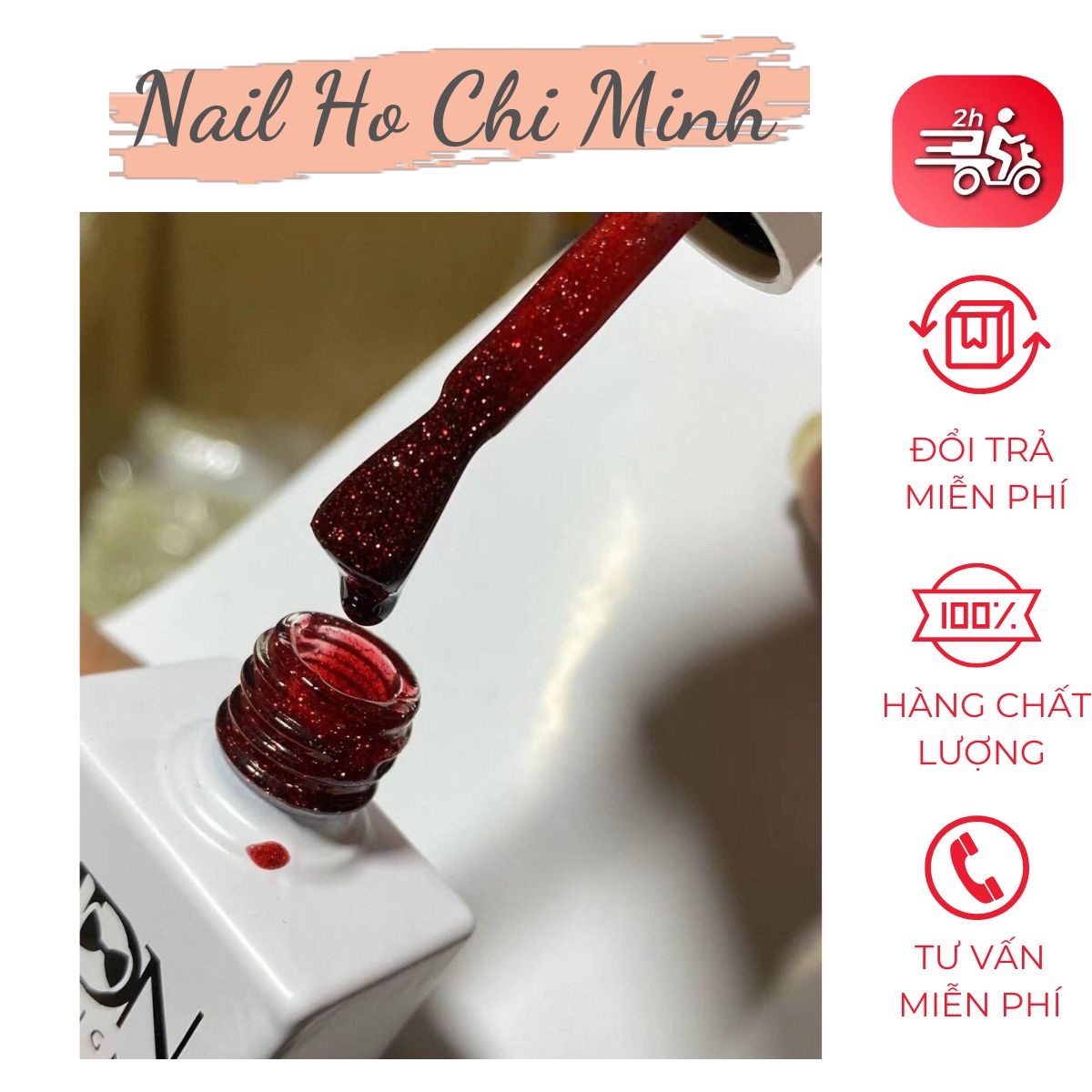Sơn gel màu đỏ tuyết - sơn gel nhũ đỏ hottrend 2023