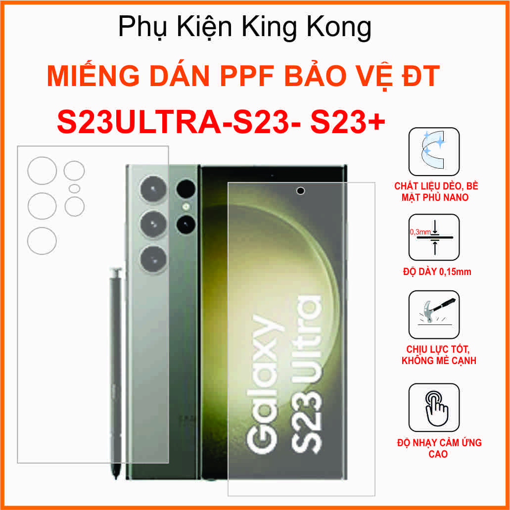 Miếng dán ppf samsung s23 5g/ s23ultra / s23+ dán nhám chống bám vân tay