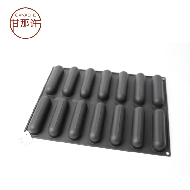 Gan Đó Xu Ý Bánh Bánh Mousse Bộ Tạo Khuôn Hình 14 Với Hình Bầu Dục Dạng Sợi Dài Nướng Silicone Bộ Tạo Khuôn Hình