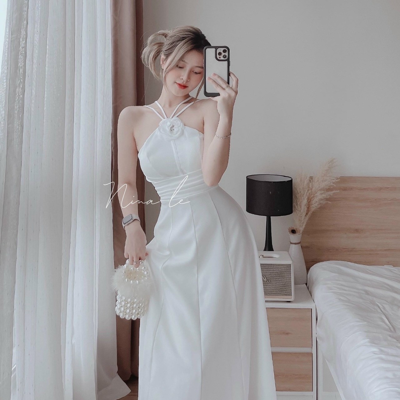 Đầm Cổ Đan Dây Kết Bông (có Mút)