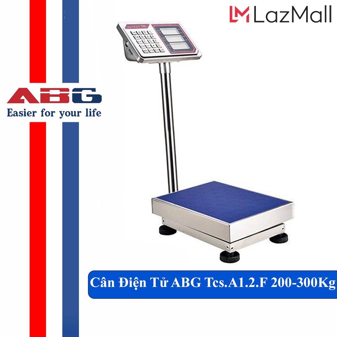 Cân Bàn Điện Tử Công Nghiệp ABG Tcs.A1.2.F (Loại 200-300Kg) Mặt Bàn 40 x 50 cm , Có Chức Năng Tính Giá, Ghi Nhớ, Trừ Bì, Tự Động Về, Cộng Dồn