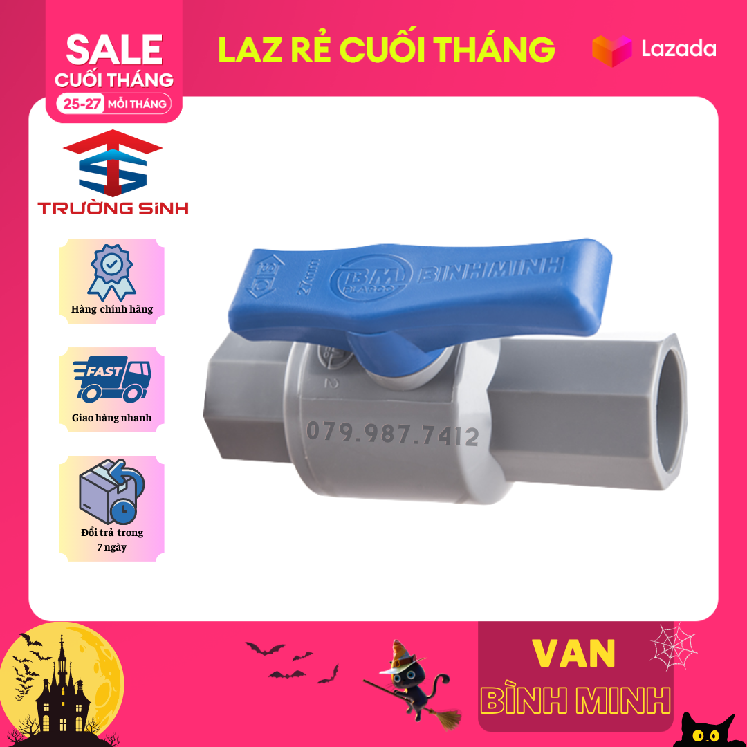 Van cầu nhựa uPVC Bình Minh (21mm, 27mm, 34mm)