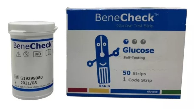 Que thử Glucose máy đo đường huyết Benecheck Plus (50 que)