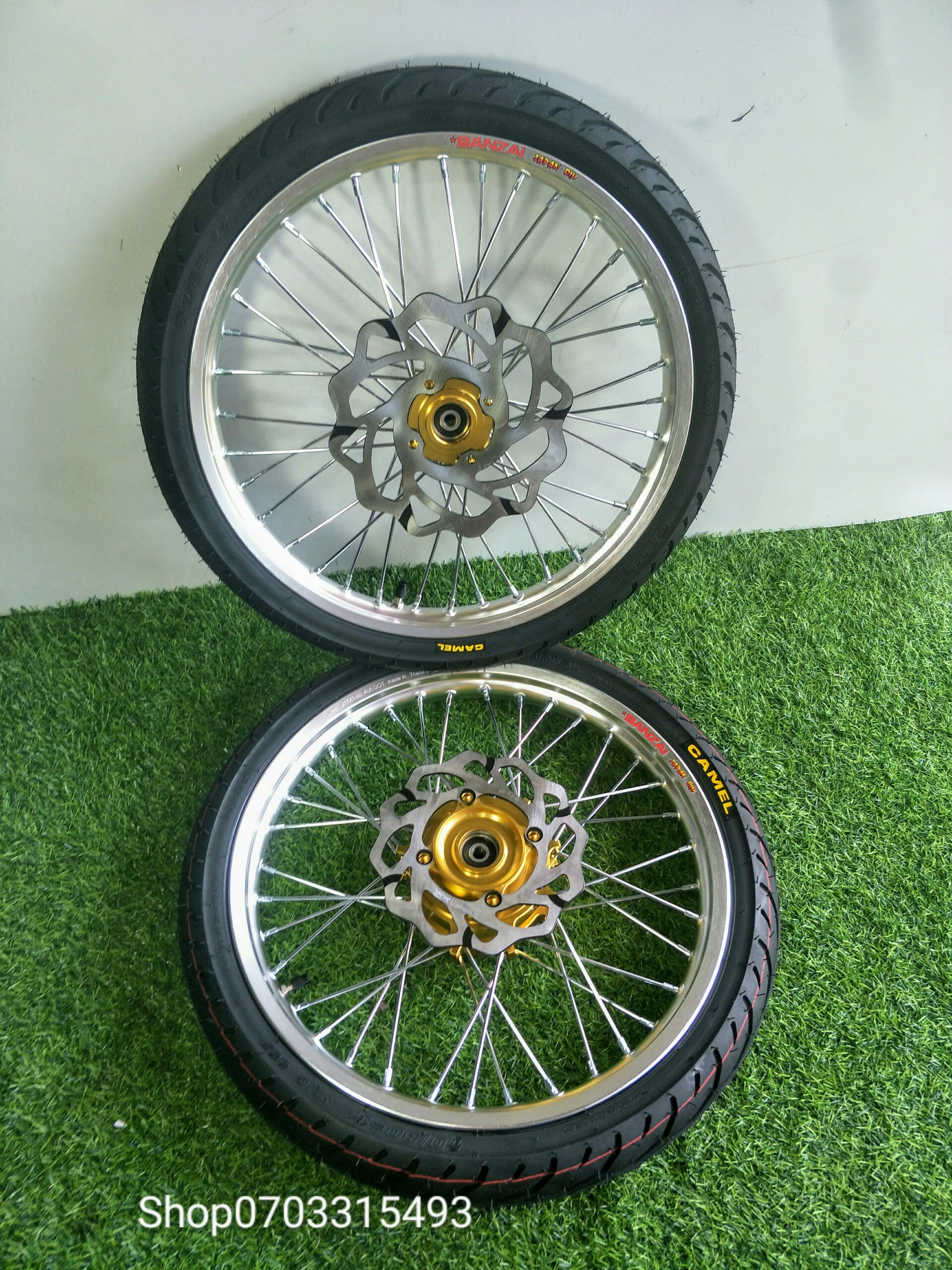 [HCM] CẶP BÁNH CĂM ĐÙM KHẾ EX 135 150 NIỀN BANZAI THÁI 1.4 1.6 KÈM 2 DĨA X1R FULL VỎ CAMEL 60.70 GẮN NHƯ ZIN