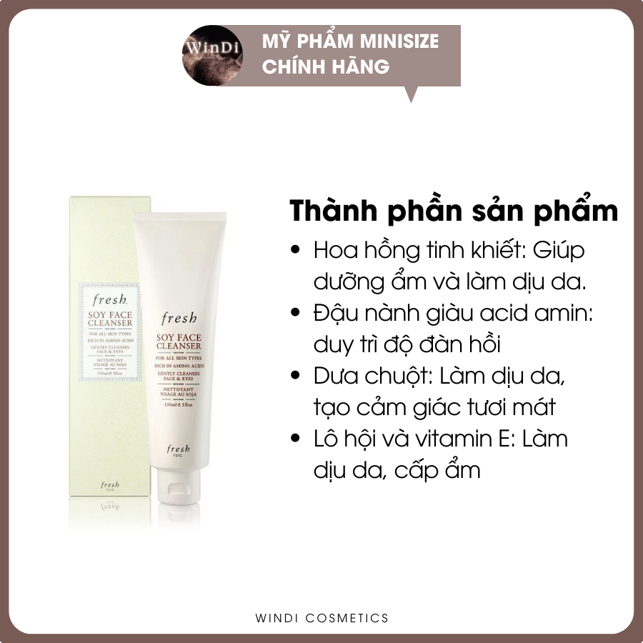 Sữa rửa mặt Fresh Soy Face 20ml