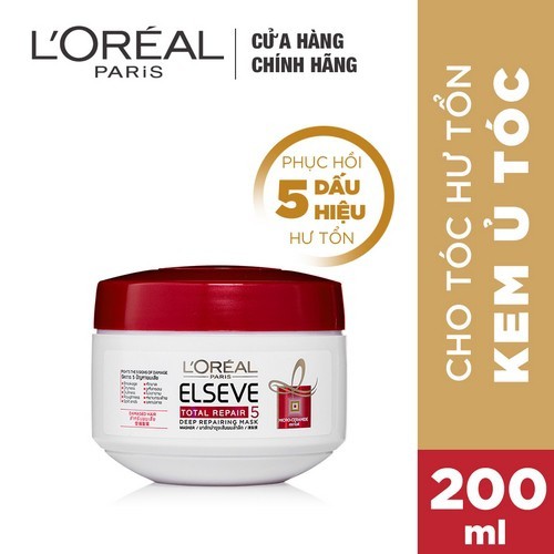 [HCM]Kem ủ phục hồi tóc LOréal Paris Total Repair 5 200ml