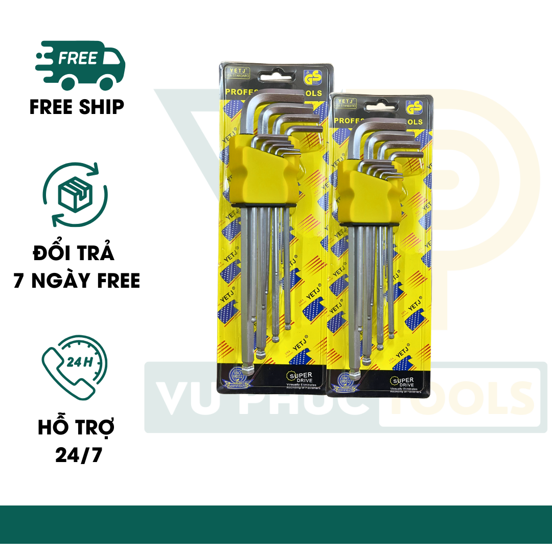 Bộ Chìa Lục Giác 9 Món Đầu Bi Đa Năng