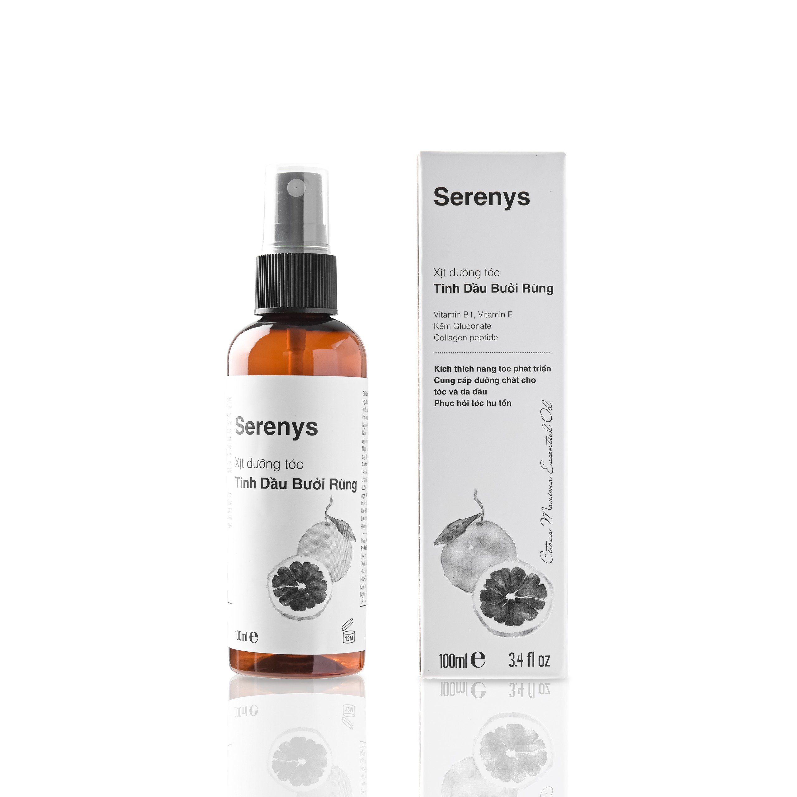 Bộ 2 Serenys Xịt Dưỡng Tóc Tinh Dầu Bưởi Giúp Tóc Mềm Mượt 100ml - Serenys