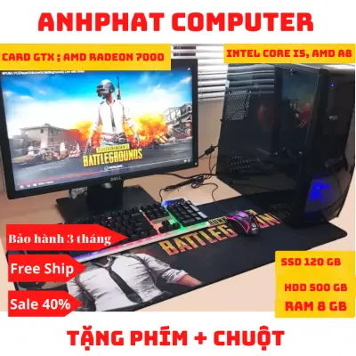 Bộ PC Giá Rẻ Chơi PUBG Giả Lập - Có Card Màn Hình, RAM 8 GB, CPU Core I5