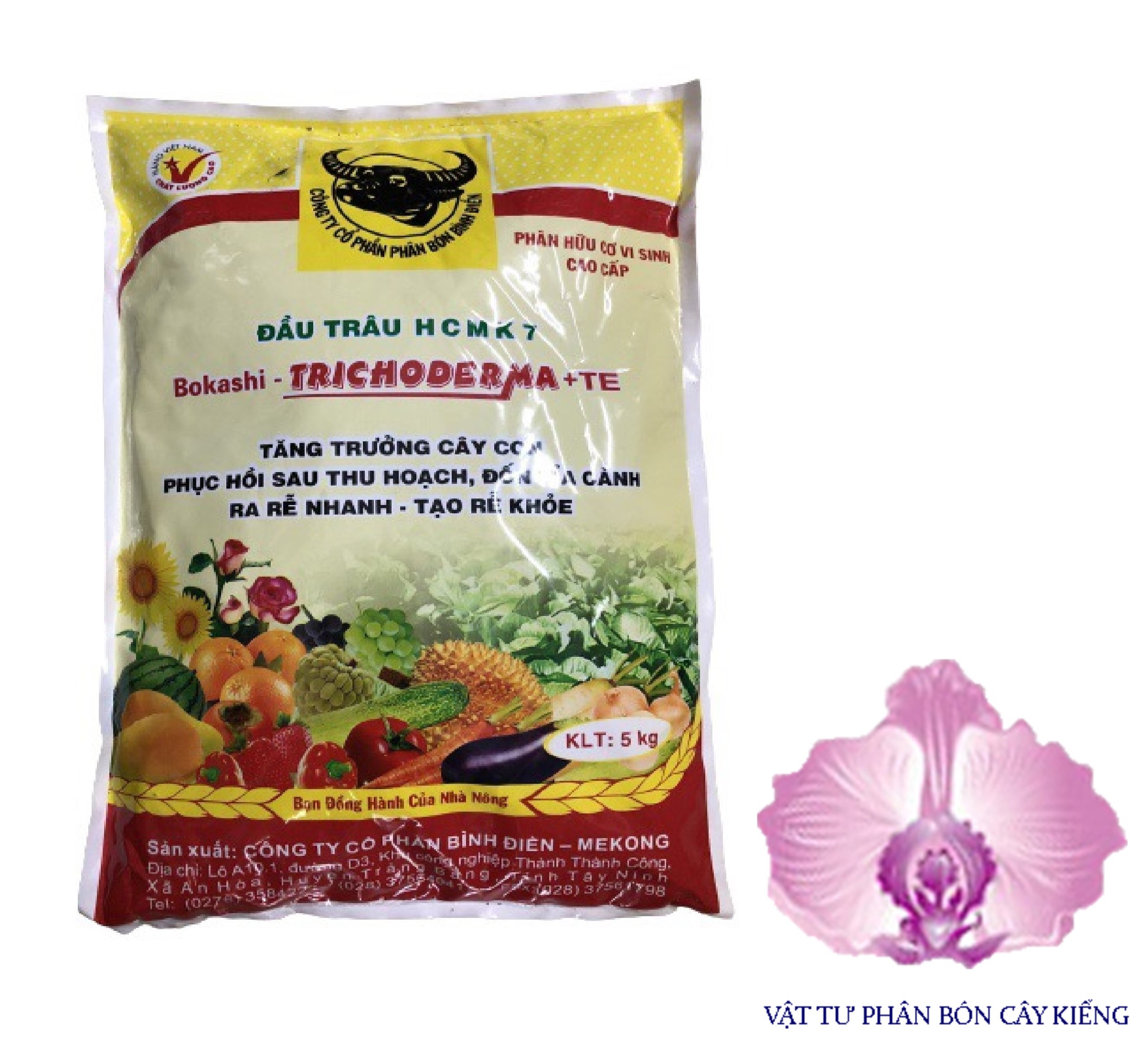 Phân bón hữu cơ vi sinh cao cấp đầu trâu hcmk7 bokashi - trichoderma + te - #133a# 5kg
