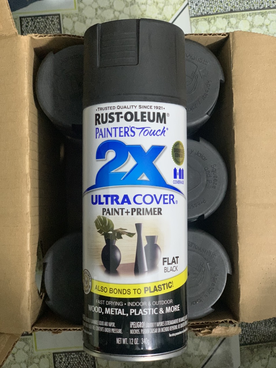 [Nhóm TRẮNG - ĐEN - BÓNG] Sơn xịt Rust-Oleum PAINTER'S TOUCH 2X ULTRA COVER GLOSS SPRAY 12oz ~ 360ml (GẤP ĐÔI ĐỘ PHỦ, KHÔNG CẦN SƠN LÓT)