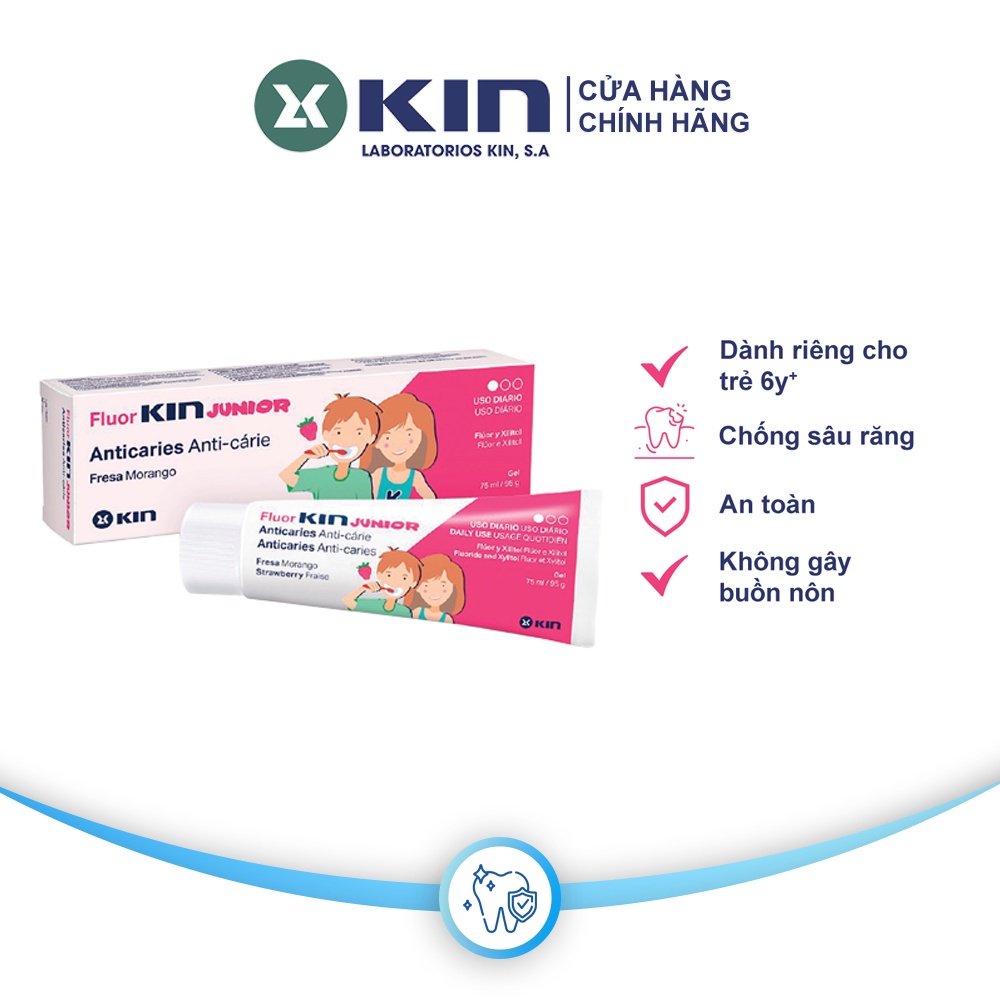 Kem Đánh Răng Fluor Kin Junior Cho Bé Từ 6-12 Tuổi 75ml