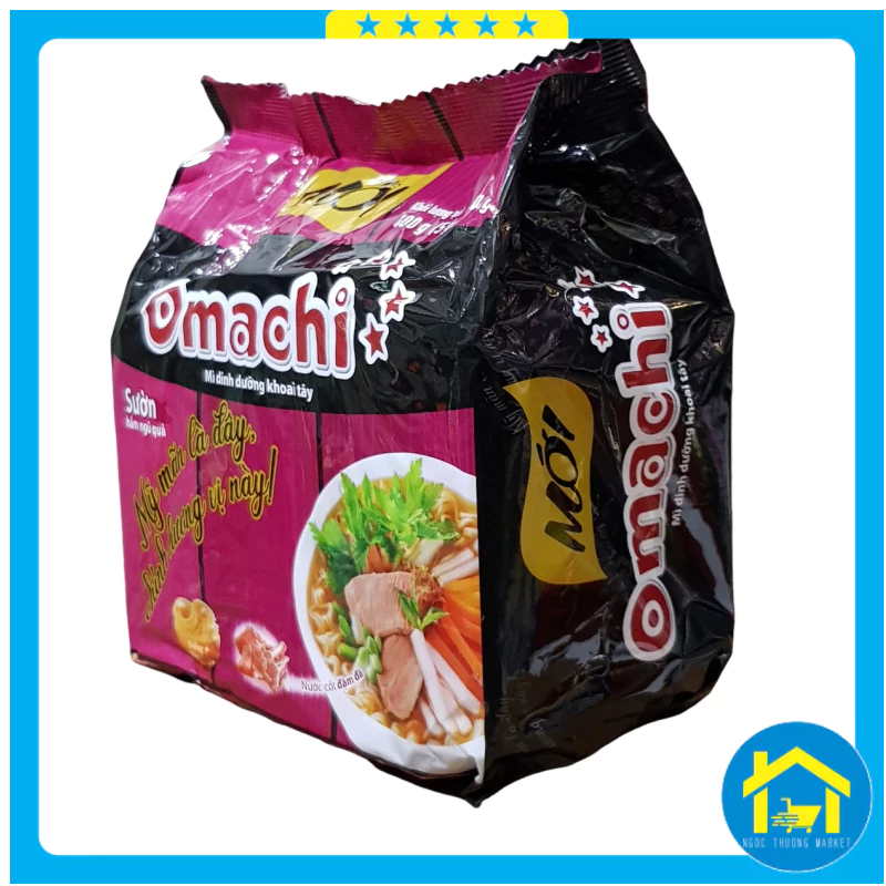 Combo 5 gói - Mì Omachi (sườn hầm ngũ quả, bò hầm)