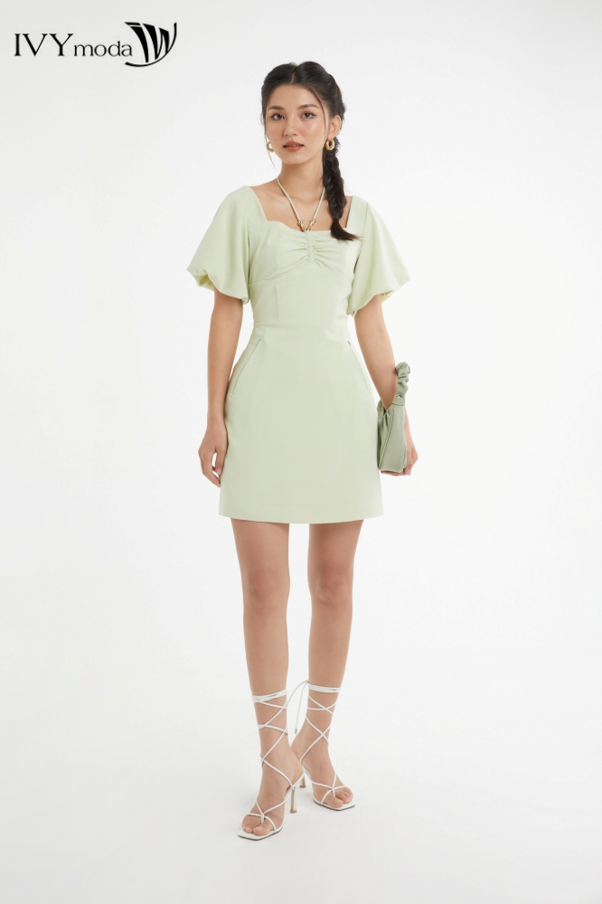 Đầm 2 lớp tay phồng IVY Moda MS 48B9404