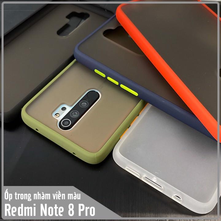 Ốp lưng cho Xiaomi Redmi Note 8 Pro trong nhám viền màu