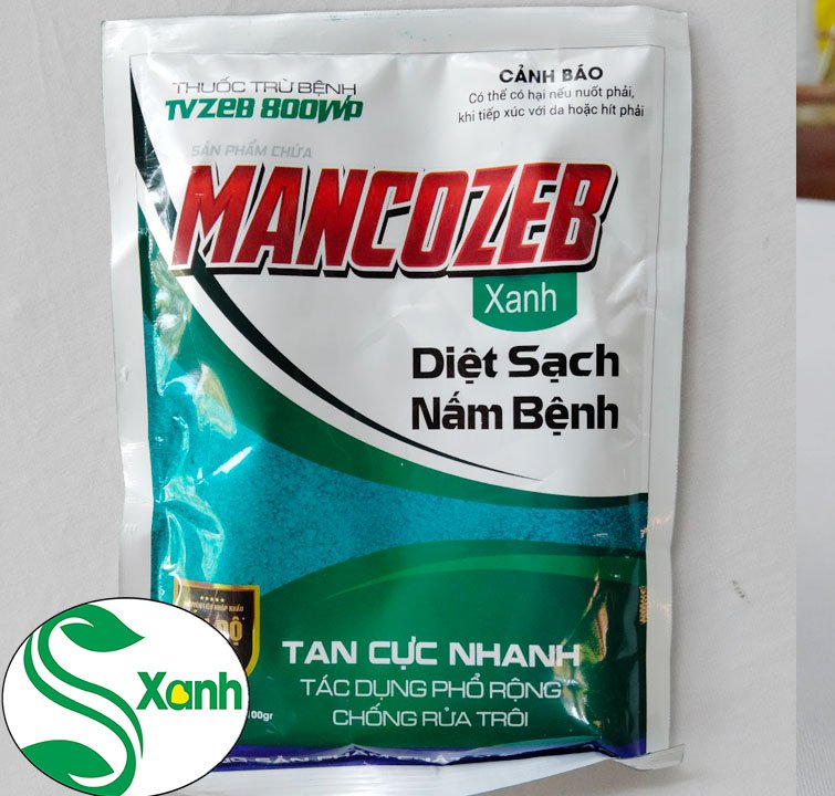 Thuốc trừ bệnh mancozeb xanh diệt sạch nấm bệnh - gói 100g