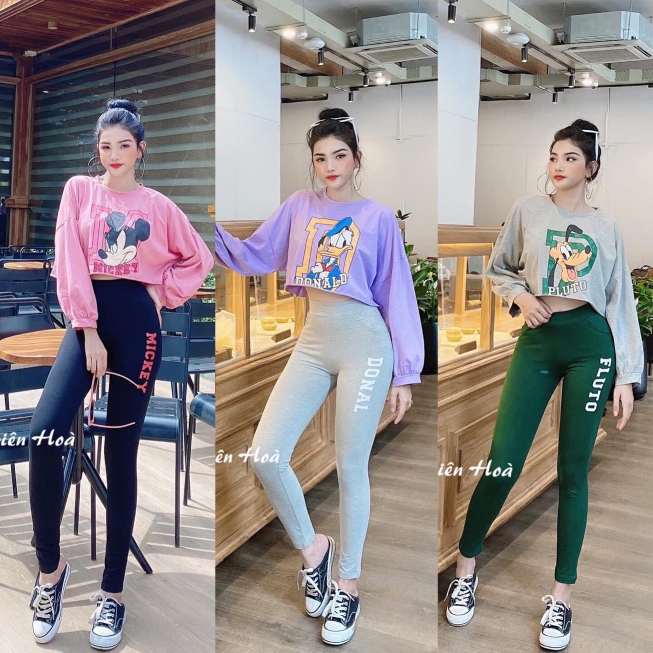 Sét bộ dài croptop in hình vịt DONAL TTSA0418