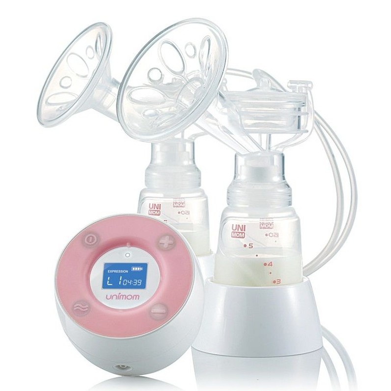 Máy hút sữa điện đôi HÀN QUỐC không BPA Unimom Minuet có pin sạc kèm Adapter