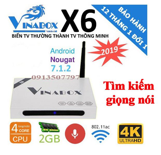Android TV box  Vinabox X6pro ram 2G tìm khiếm giọng nói