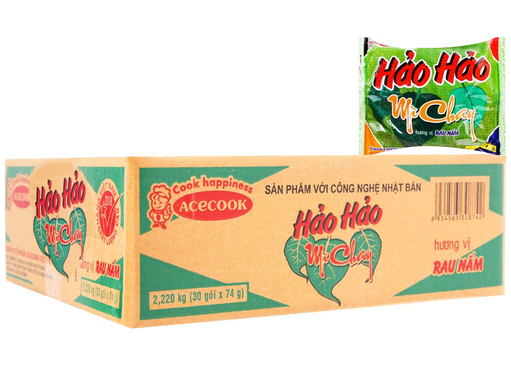 Mì Hảo Hảo Chay Rau NấmThùng 30 x 74g (DATE THANG 1/2025