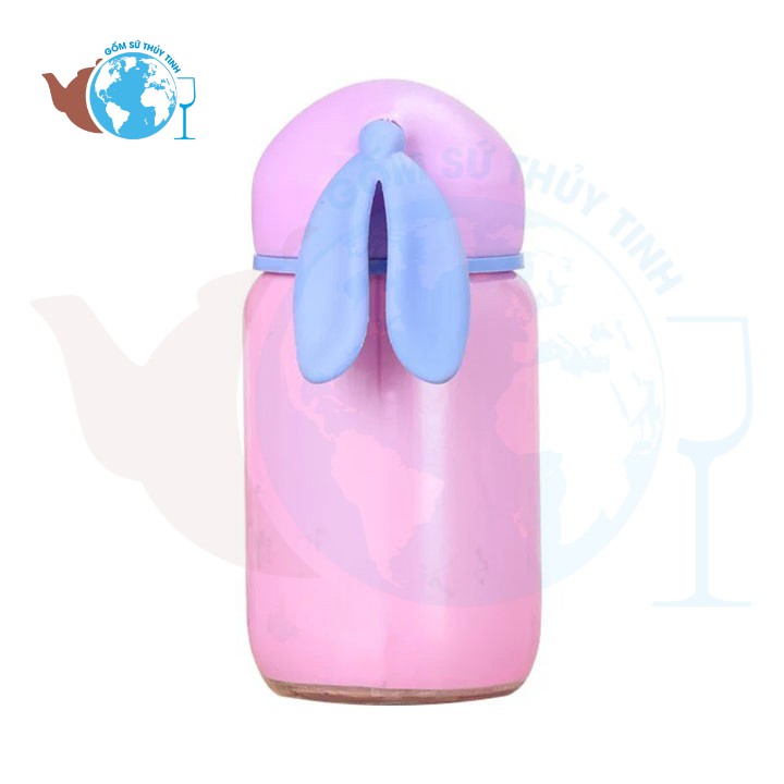 [HCM]BÌnh nước thủy tinh con thỏ dể thương 300ml