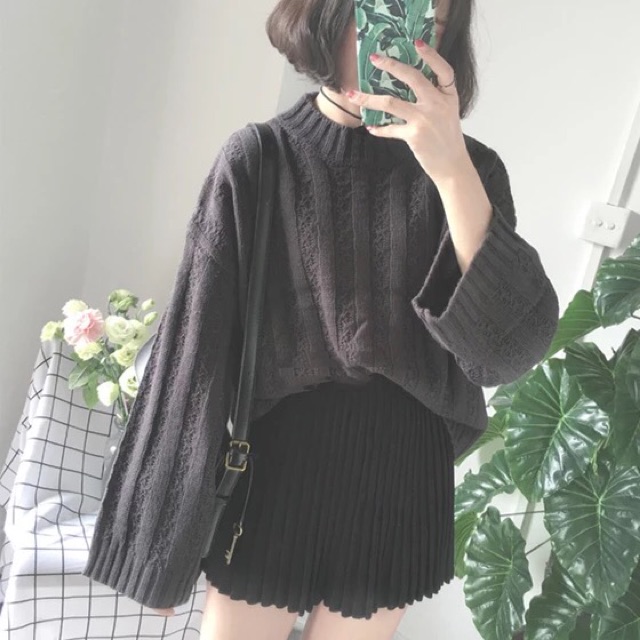 Áo len ulzzang ( có ảnh thật phía sau )