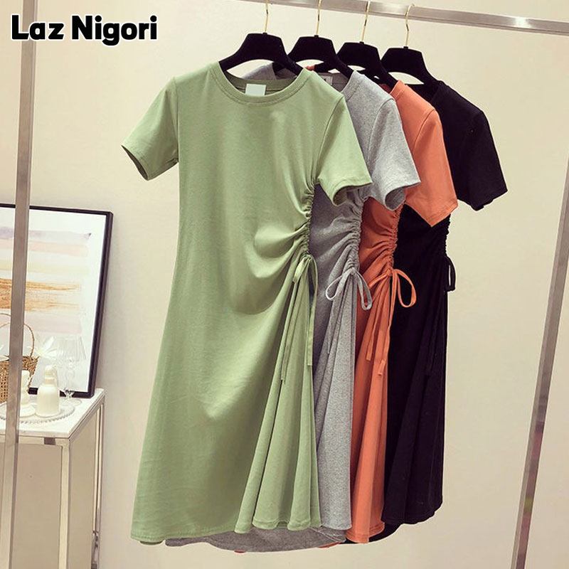 NI Dress for women dresses for women new Korean style pure color T-shirt skirt women