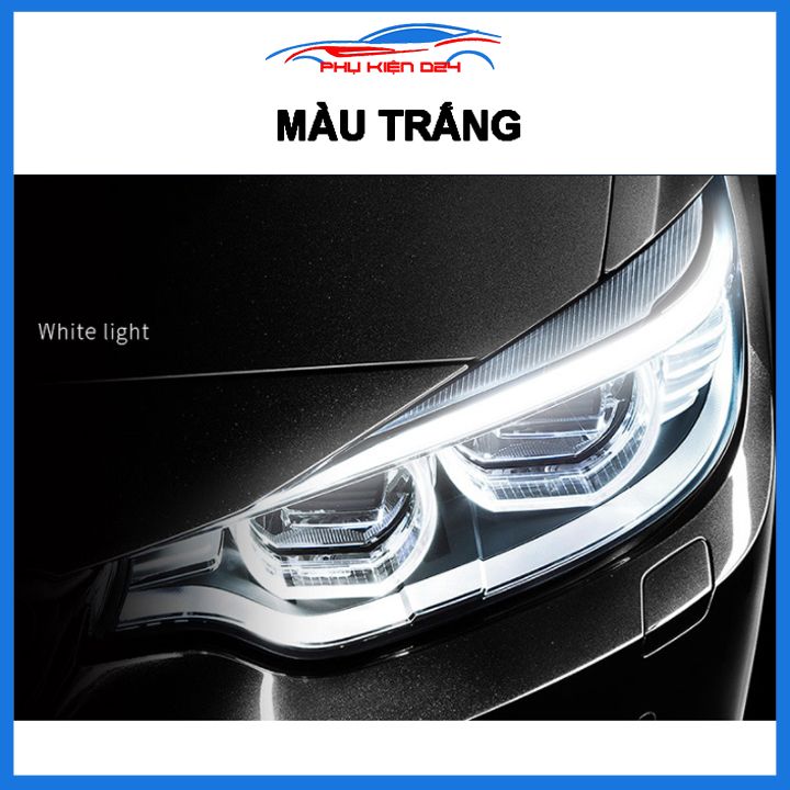 Bộ 2 đèn led mí ô tô Streamer dài 60cm dán đèn xi nhan nháy đuổi, led demi oto silicon chống nước nhiều màu