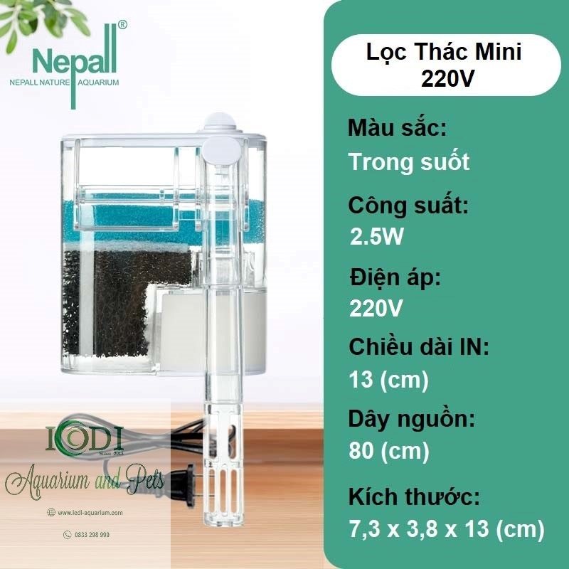 Máy lọc thác bể cá Nepall Filter