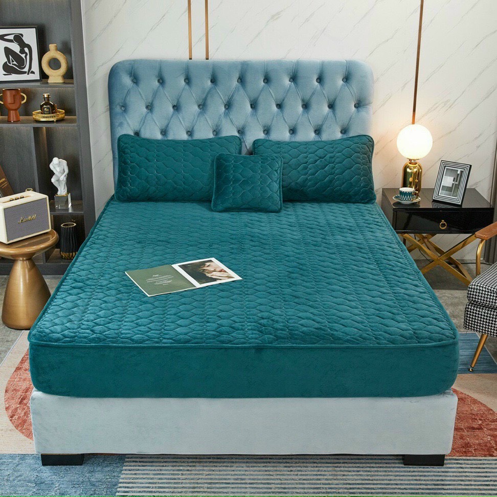 Bộ ga nỉ kèm 2 vỏ gối thảm nỉ nhung trải giường nhiều màu lựa chọn by. c.a decor store