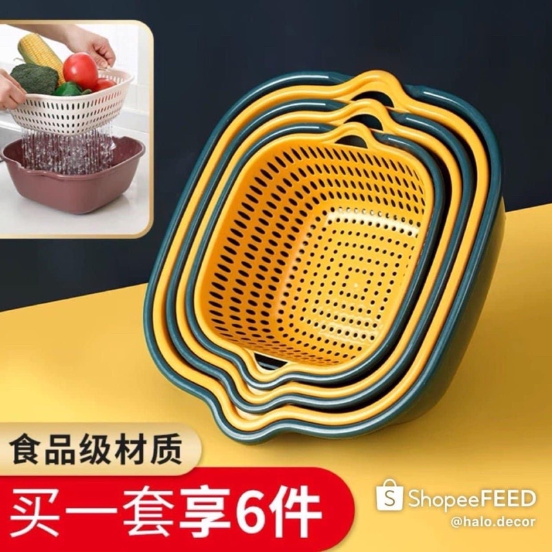 Sét 6 món rổ và chậu(tách rời cực tiện lợi)