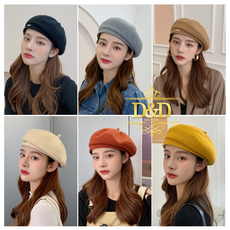 [HCM]Mũ nón nồi beret nữ vải len nhiều màu