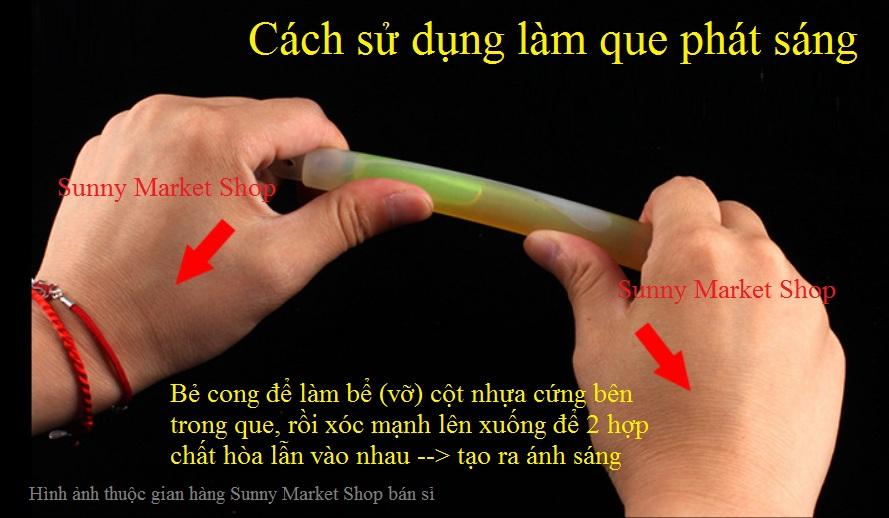 Que phát sáng Sunny  dài 15cm phát sáng vào ban đêm hoặc phòng tối  - Cách Sử Dụng Trong Hình Ảnh