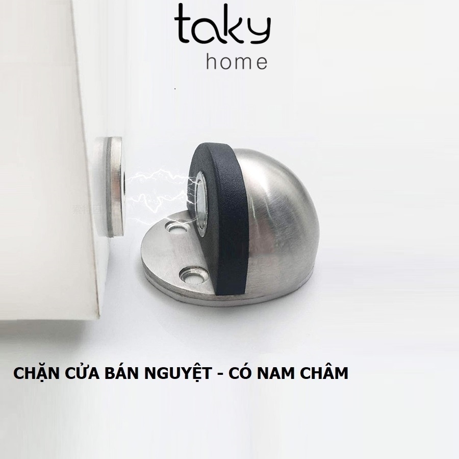 Chặn Cửa Bán Nguyệt Hít Nam Châm, Chặn Cửa Gỗ, Cửa Nhôm, Cửa Sắt, Gắn Sàn Miếng Dán 3M, Không Cần Khoan Đục Giúp Hạn Chế Va Đập Cho Cánh Cửa, Bảo Vệ Cửa, An Toàn Cho Bé Và Gia Đình. TakyHome 1200