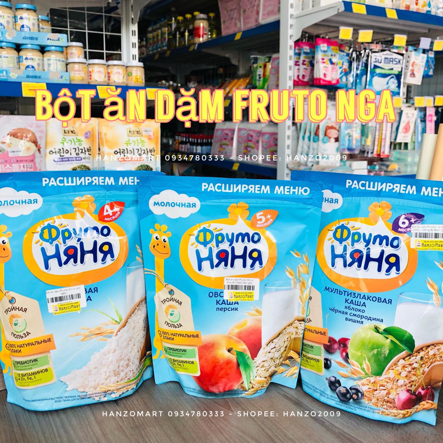 Bột ăn dặm Fruto / Fructo Nga cho bé gói 200gr