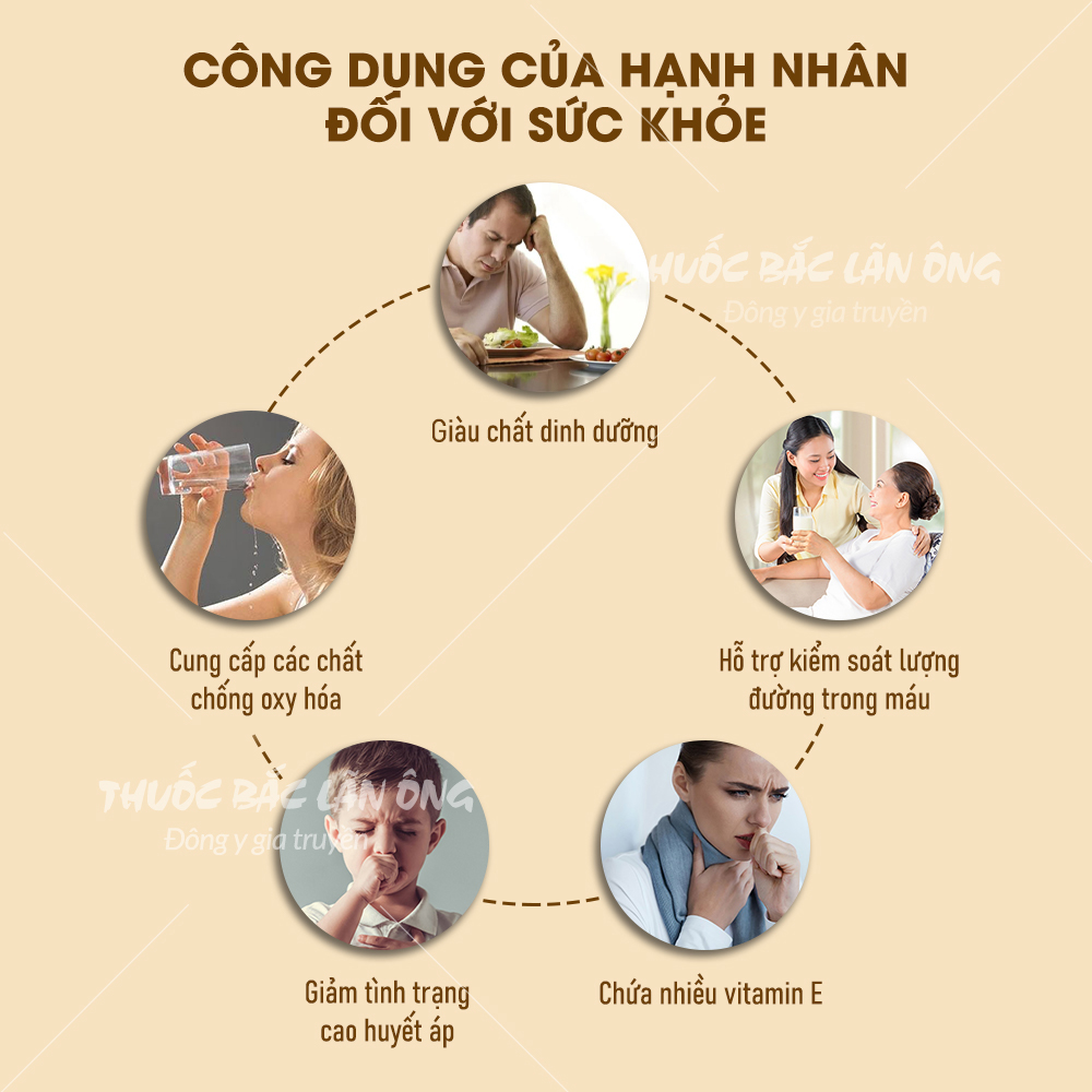 Nhân hạnh nhân thái lát 100g (Hạnh nhân sống, nguyên liệu làm bánh) - Thuốc Bắc Lãn Ông