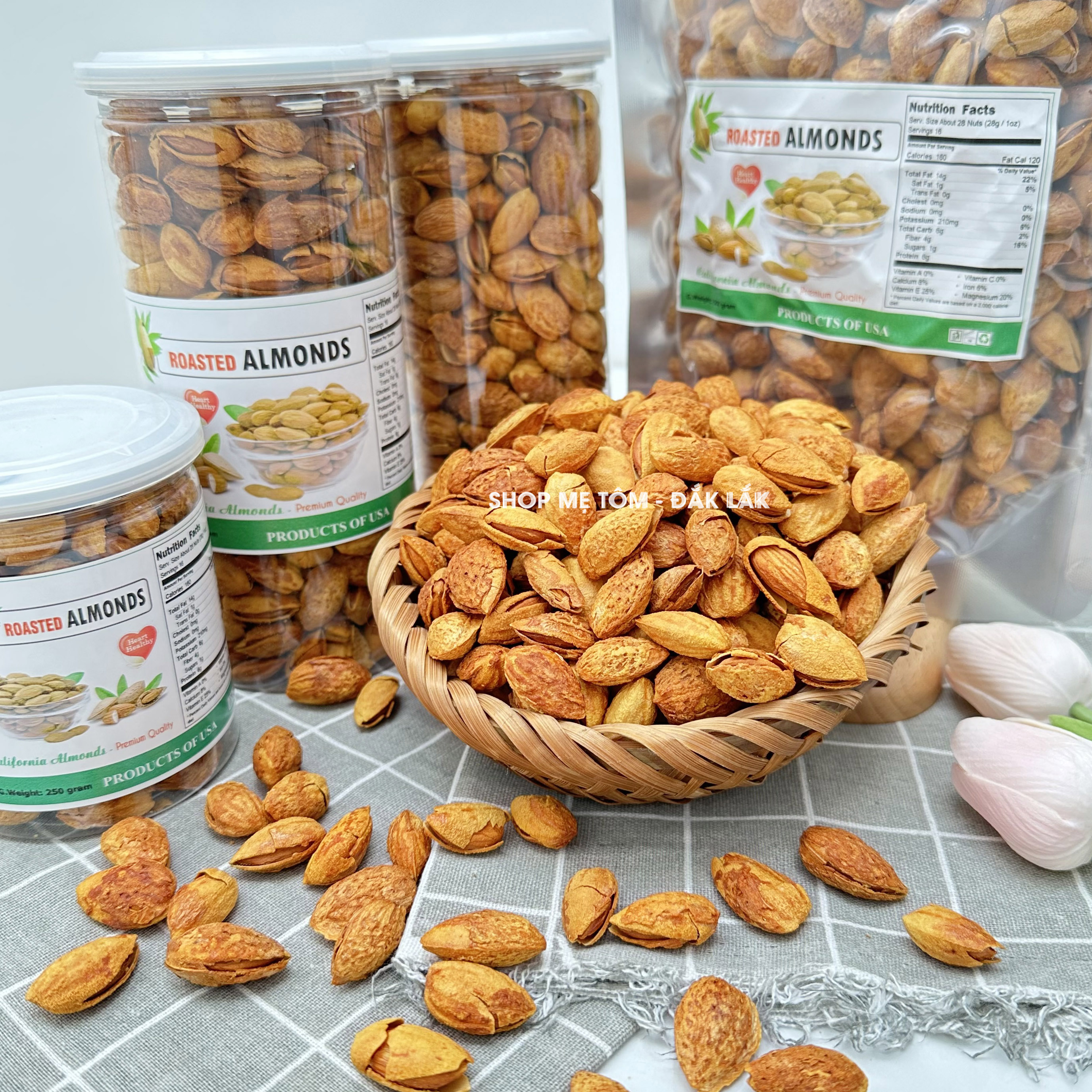 Hạnh Nhân Rang Bơ Vỏ Mỏng Nhập Khẩu Mỹ