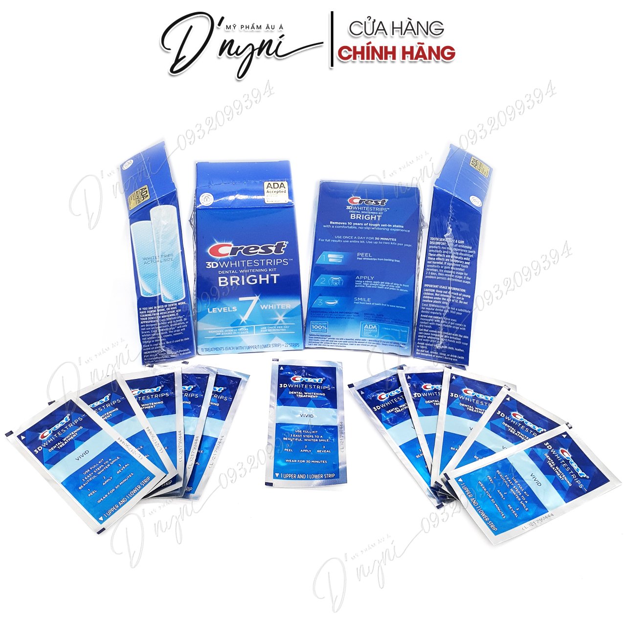 Miếng Dán Trắng Răng CREST 3D White Mỹ