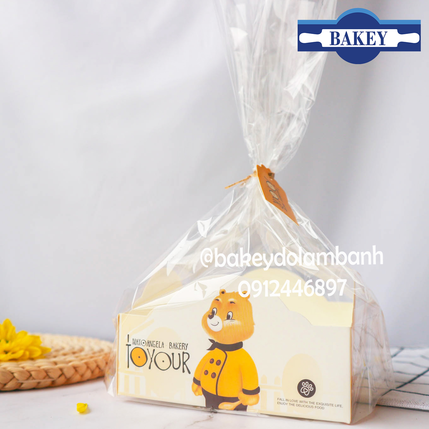 10 chiếc túi bánh cookie gấu vàng