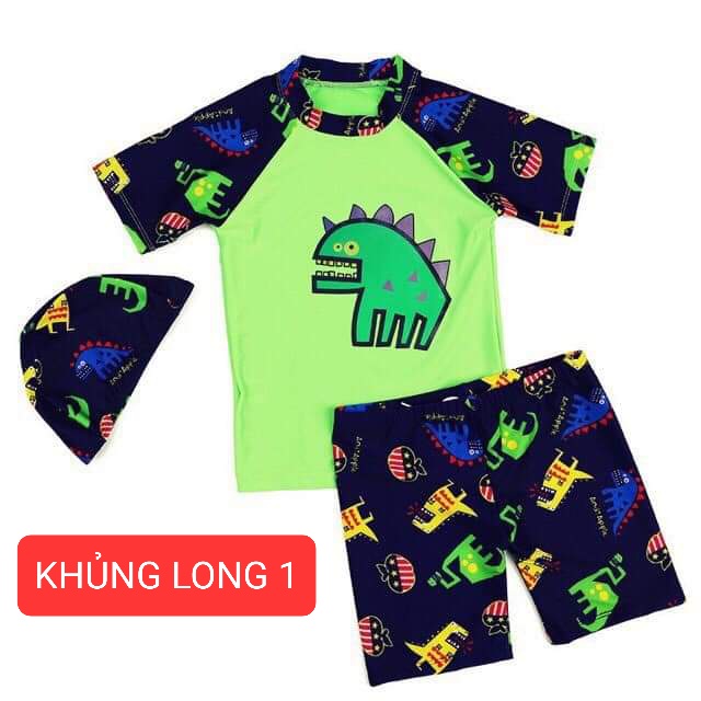 Bộ quần áo bơi in hình cá mập, bộ đồ bơi bé trai